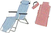 Ｓｉｍｈｏａ 1/6 Doll Deck Chair Craft Mini Chair Ornament Folding Chair BJD Doll Beach Chair for DIY Scenery Sand Table Micro Landscape, Blue