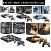 PS4 Slim Skin Decal Wrap For Playstation 4 SLIM Console + Controller Stickers