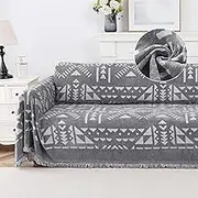 Smarcute Sofa Cover for Sectional Couches Soft Chenille Throw Blanket Stylish Couch Cover Blanket for Couches Living Room Furniture Throw Covers Washable Couch Covers(XX-Large,180x381cm, Grey)