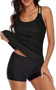 [Generic] Women for Control Bathing Suit for Swimsuit Covers The bellyTwo Piece Swimsuit with Split Flat Angle Pants