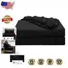 Deep Pocket 600 Thread Count Full Size Fitted Sheet Set - Black Cotton Luxury