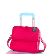 Travel Bag Multi Compartment Lightweight Foldable Tote Bag Hand Carry On - Rose Red