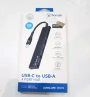 Bonelk Long-Life USB-C To 4 Port USB-C 3.0 Slim Hub (Black)