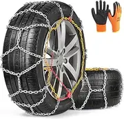 COCO BIRD Snow Chains, Wear-Resistant High Carbon Steel Anti Slip Tire Chain for Light Truck, Pickups, and SUVs, Set of 2 (4WD-70)