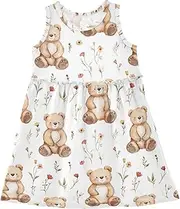 [Caihoyu] Girl Tank Dresses Toddler Soft Spring Dresses Summer Active Playwear, Multicolor06, 6 Years