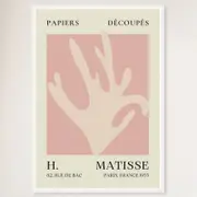 Galrie Papiers Découpés Pink Foliage H. Matisse Print (1955) Elegant for your Home, White Frame, A0 84 x 119cm (33 x 47inch)