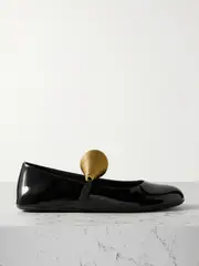 [Alaïa] Alaïa - Embellished Patent-leather Ballet Flats - Black - IT42 IT 42 Black