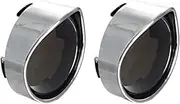 Vuzmode 2 Inch Clear Bullet Turn Signal Lens Cover with Chrome Visor Bezels, for Harley, Sportster Dyna Road King Street Glide Softail Motorbike Signal Lamp Shell(Black)