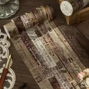 8 Rolls Vintage Newspaper Flowers Adhesive Washi Tape Junk Journals Stickers DIY