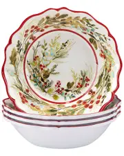 Certified International Christmas Gatherings Set of 4 All Purpose Bowls