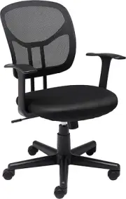 Amazon Basics Mesh Mid-Back Adjustable-Height 360-Degree Swivel Office Desk Chai