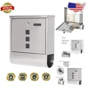 Large Capacity Locking Mailbox in Stainless Steel - Protect Your Mail Securely