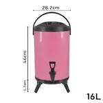 SOGA Insulated Stainless Steel Beverage Dispenser with Faucet 16L (Pink)