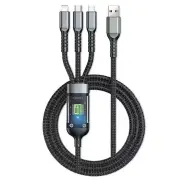 100W USB-A to Micro/Type-C/iP Cable with Night Light Fast Charging Copper Core Line 1.2M Long for iPhone 15 14 13 for Hu