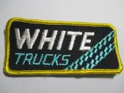 White Trucks Patch Big Rig Semi 18 Wheeler Pickup Truck Embroidered Vintage NOS