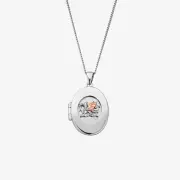 Clogau Welsh Dragon Silver & Rose Gold Locket Necklace 3SWDN0755