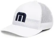 TravisMathew Golf Megaphone Stretch Fit Hat Cap - White - Choose Size