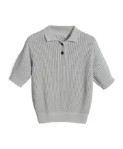 sparkling knitted polo shirt 12 fog color