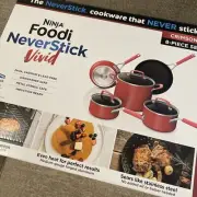 Ninja NeverStick Vivid Oven Safe 8Pc Pots & Pans Cookware Set, Crimson *New Box*