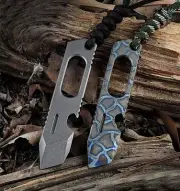 TC4 Titanium Alloy Pry Bar Pendant Crowbar Bottle Opener Keychain EDC Multi Tool