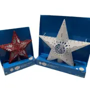 Holiday Time 16.25" Led Light Christmas Tree Topper Rotating Star Red White Lot
