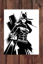 BATGIRL original pen and ink art by Kyle Millar FREE S&H!