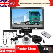 7 Inch Monitor+Caravan 4PIN Rear View CCD Reverse Camera+Trailer Suzy Coil Cable
