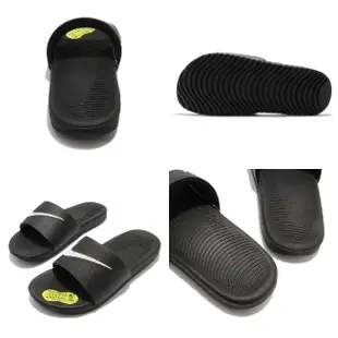 【NIKE 耐吉】拖鞋 Kawa Slide GS PS 女鞋 童鞋 大童 黑 黑底 白勾 軟底(819352-001)