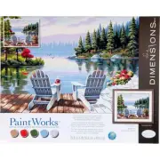 PaintWorks Paint by Numbers Kit for Adults and , Lakeside Morning, 20'' x 16''