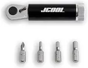 Mini Bike Ratchet Multitool Repair Tool Set Bicycle 2-Way Wrench or Screwdriver - Phillips 1 Screwdriver Hey 3/4/5mm 1/4" Bits - Great for Mountain Road Bikes