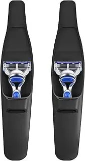 TeaiEei 2 Pack Razor Case for Travel Silicone Safety Waterproof for Gillette Parker Merkur Soft Shaver Case Carrying Cover Bag