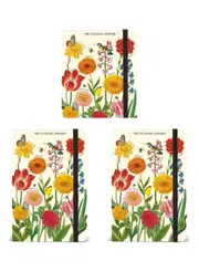3x Cavallini 256 Pages Notebook/Journal Writing Stationery Small Flower Garden