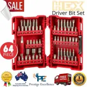 Milwaukee 64Pcs Driver Bit Set Shank Adapter Magnetic Drive Head Socket Adapter