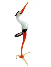 Hand Blown Glass Art Figurine HANDMADE BIRD HERON # 4622