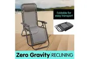 Zero Gravity Reclining Deck Chair - Grey