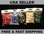 7 Polyhedral Dice Set with Matching Velveteen Bag - D4-D20 for TRPG, D&D, DnD