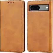 for Google Pixel 7A Case Leather Wallet with Credit Card Holder Cash Slot SunYoo Flip Cover Drop Protection Shockproof Stand Magnetic Folio Women Men Her Purse for Google Pixel7A Light Light Brown