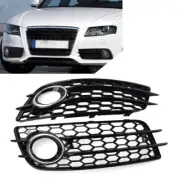 Fit Audi A4 B8 S4 2008-2012 Front Bumper Fog Light Grille Honeycomb Mesh Cover