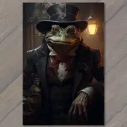 FLATCARD Dapper Frog Stylish Top Hat Suit Exuding Weird Creepy Charm Whimsy