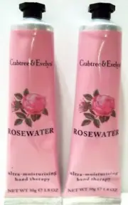 Crabtree & Evelyn ROSEWATER Moisturising Hand Therapy 1.8 oz/50 g, NEW X 2