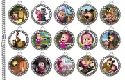 15 MASHA And The BEAR silver bottle cap Necklaces!