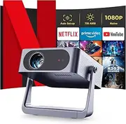 SAEJLLP Projector [Auto Focus/Keystone & Gimbal Stand] with Android TV,700ANSI WiFi6 Bluetooth Native 1080P Projectors,Wide Color gamut Smart Movie Projector,Home Theater for Phone/TV Stick/HDMI/USB