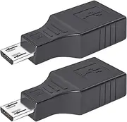 2 Pack USB2.0 OTG Adapter, Micro USB Male to USB A Female Converter for Android Phones/Tablets, Charging & Data Transfer(Compatible with Samsung Galaxy, LG, PS4)