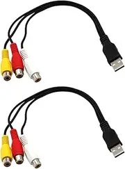 COHEALI 1Pair USB to Av Cable Connector Audio Cable for Home Theatre Systems Flexible Material Easy Installation Compatible with Tv and Audio Receivers