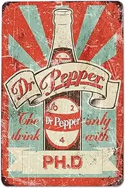Dr Pepper Bar Funny Signs Outdoor Wall Plaques Vintage Room Decor Signs Man Cave Decor Whiskey Bar Vintage Decor Signs Size: 11.8 x 7.8 Inches