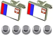 [Select Gifts] Shirt Dress Studs Piotrkow City Poland Flag Cufflinks