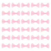100Pcs Pink White Dot Polka Dot Ribbon Bow Ties 1.5"x1" Mini Bowknot
