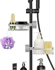 Bnimtm 2 Pcs Shower Caddy Shelf, No Drill Installation, Soap Holder, 304 Stainless Steel Bathroom Caddy for Shower Riser Rail, Sponge Holder For Kitchen Suitable for Kitchen Taps