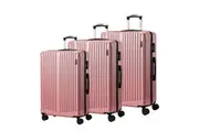 Mazam 3PCS Luggage Suitcase Trolley Set ABS Case Pink