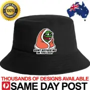 PEPE COZY 2 BUCKET HAT - Summer Aussie Funny Trippy Dank Meme Cool Frog Cute